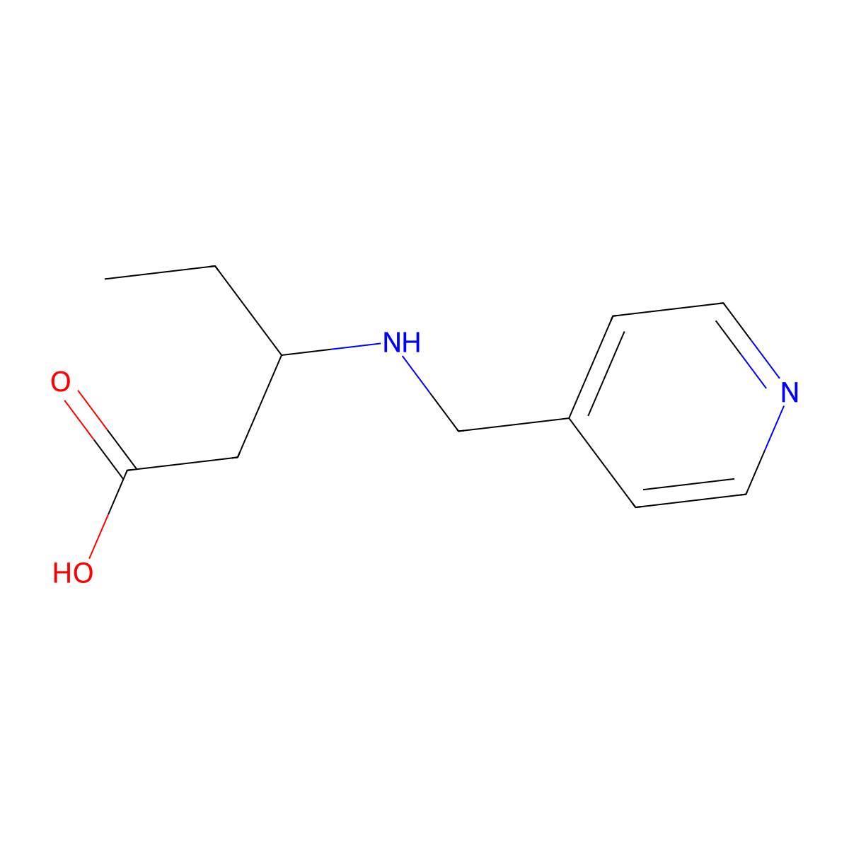 3-{[(Pyridin-4-yl)methyl]amino}pentanoic acid molecular structure, CAS 1536004-26-8