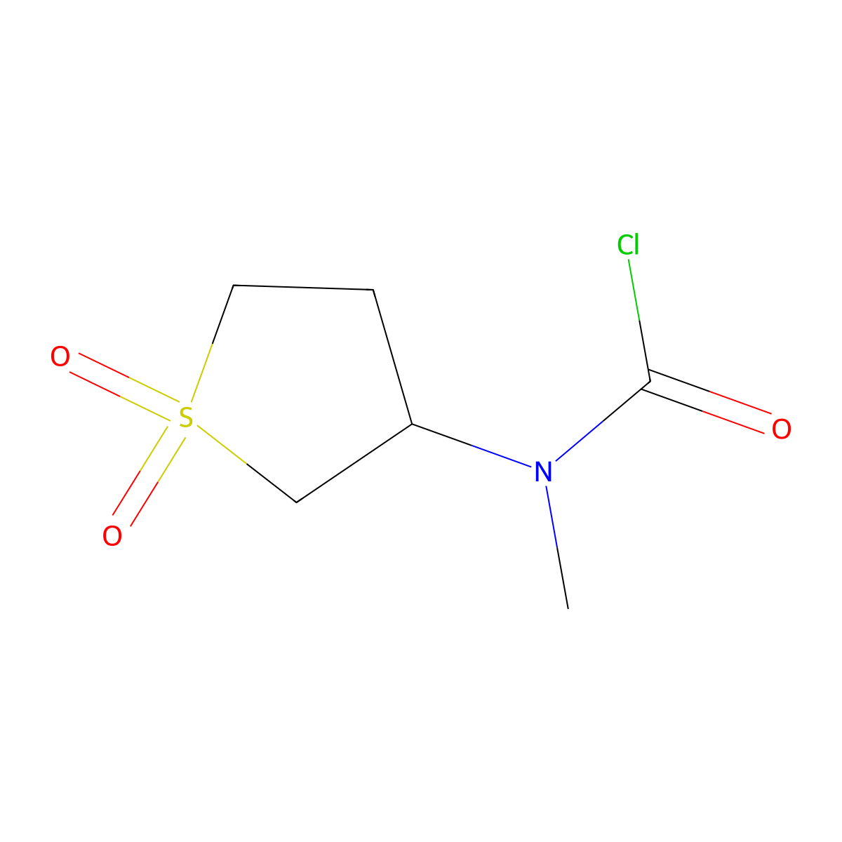 N-(1,1-dioxo-1lambda6-thiolan-3-yl)-N-methylcarbamoyl chloride molecular structure, CAS 1536007-42-7