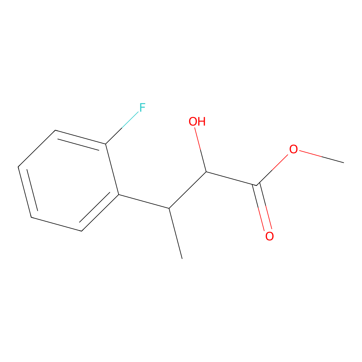 Methyl 3-(2-fluorophenyl)-2-hydroxybutanoate molecular structure, CAS 1536007-51-8
