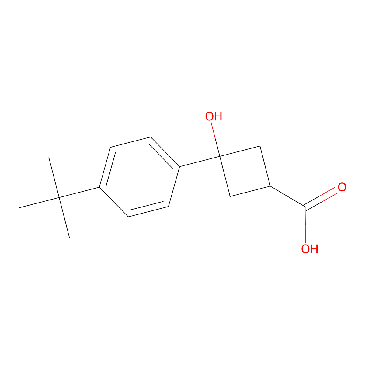 3-[4-(1,1-Dimethylethyl)phenyl]-3-hydroxycyclobutanecarboxylic acid molecular structure, CAS 1536007-82-5