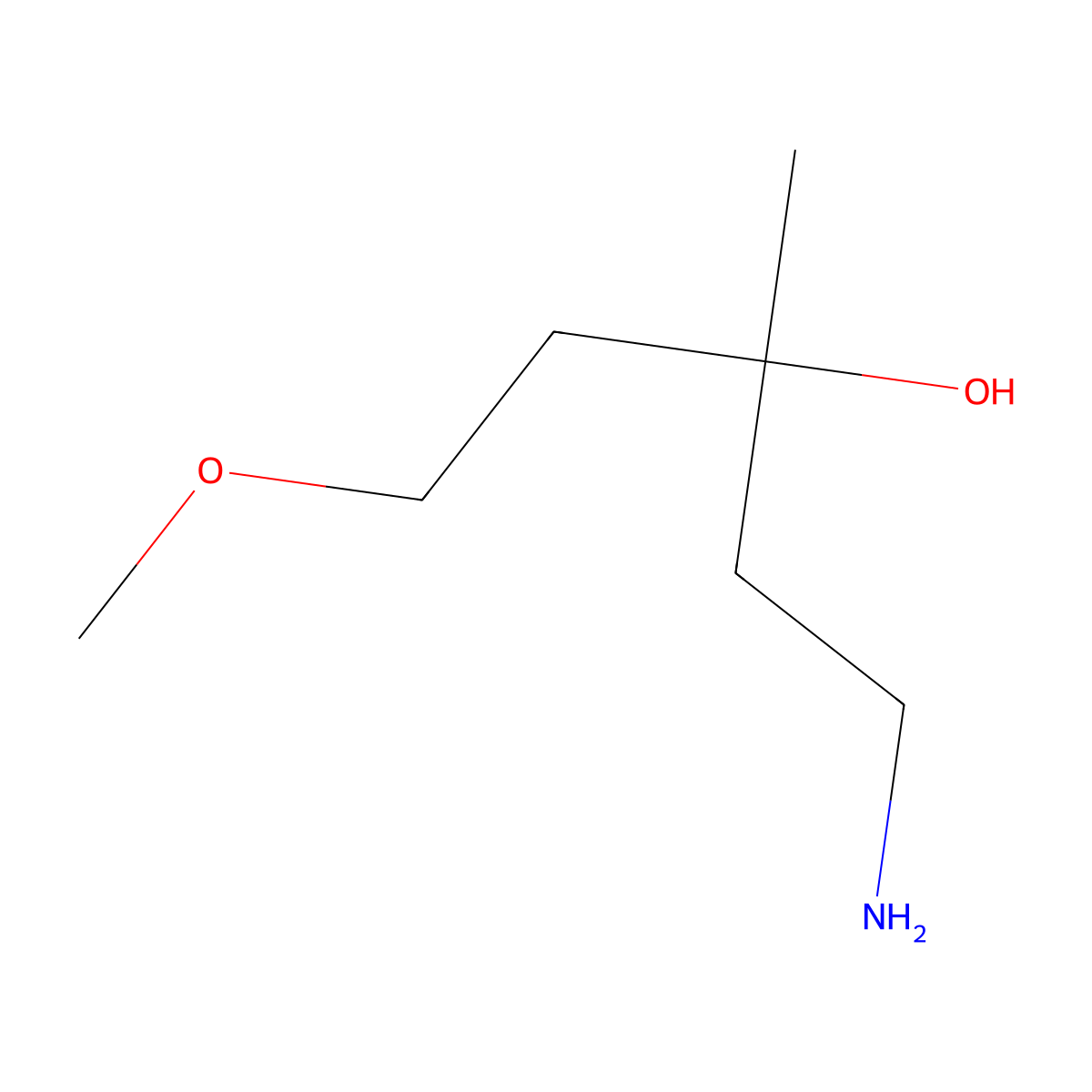 1-Amino-5-methoxy-3-methylpentan-3-ol molecular structure, CAS 1536010-90-8