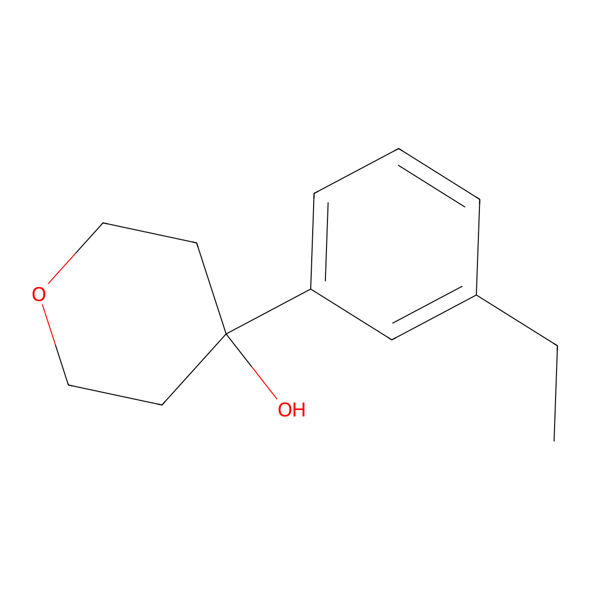 4-(3-Ethylphenyl)oxan-4-ol molecular structure, CAS 1536012-81-3