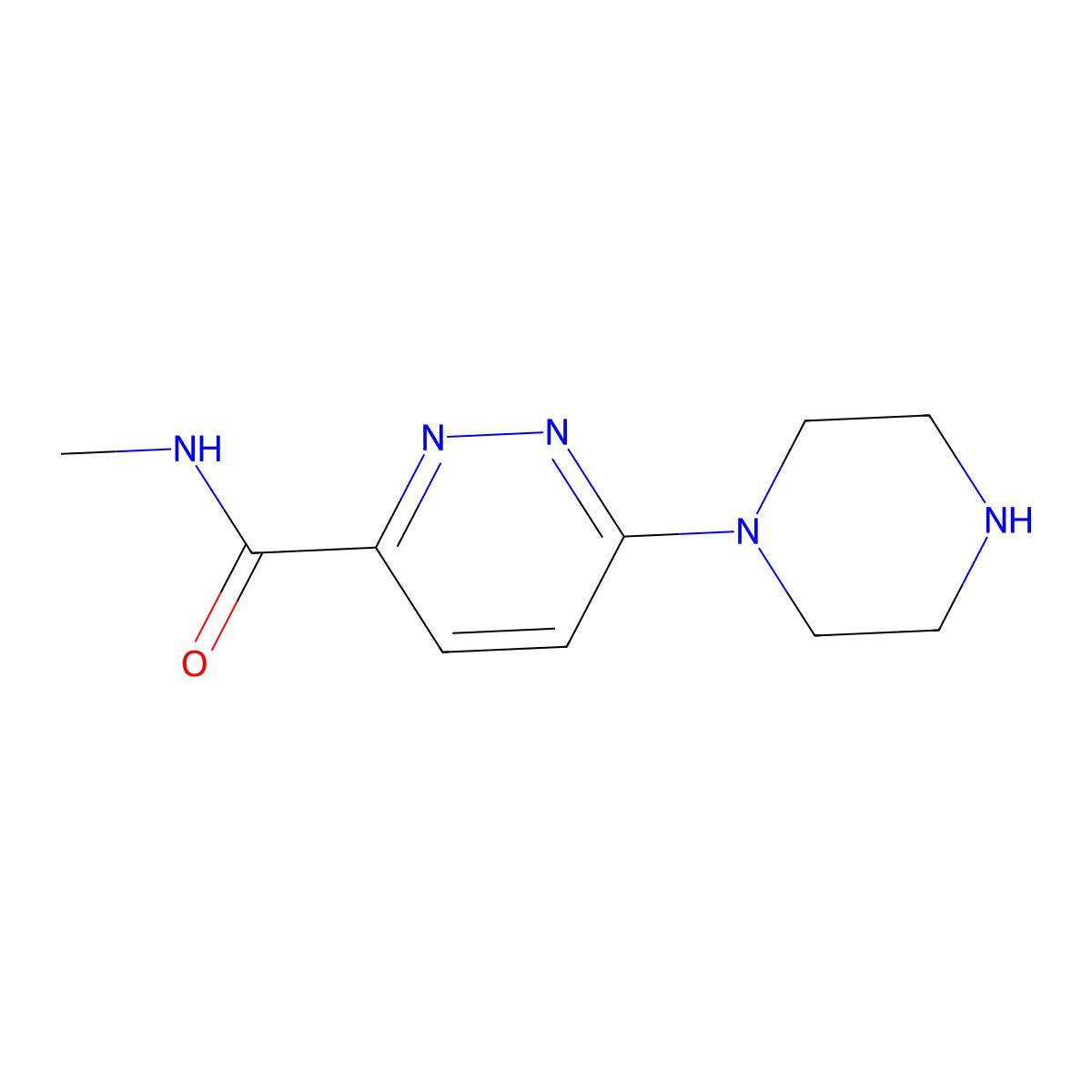 N-methyl-6-(piperazin-1-yl)pyridazine-3-carboxamide molecular structure, CAS 1536019-94-9