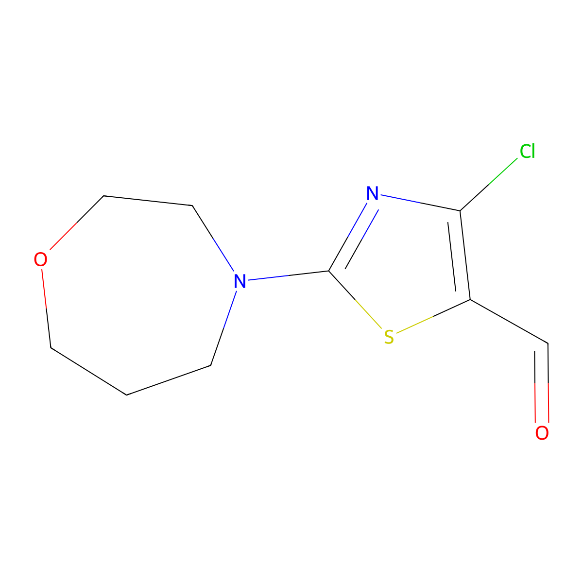 4-Chloro-2-(1,4-oxazepan-4-YL)-1,3-thiazole-5-carbaldehyde molecular structure, CAS 1536020-09-3
