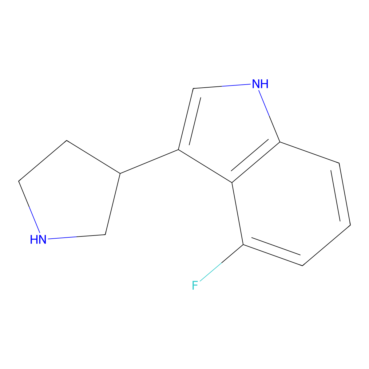 4-Fluoro-3-(pyrrolidin-3-YL)-1H-indole molecular structure, CAS 1536031-70-5