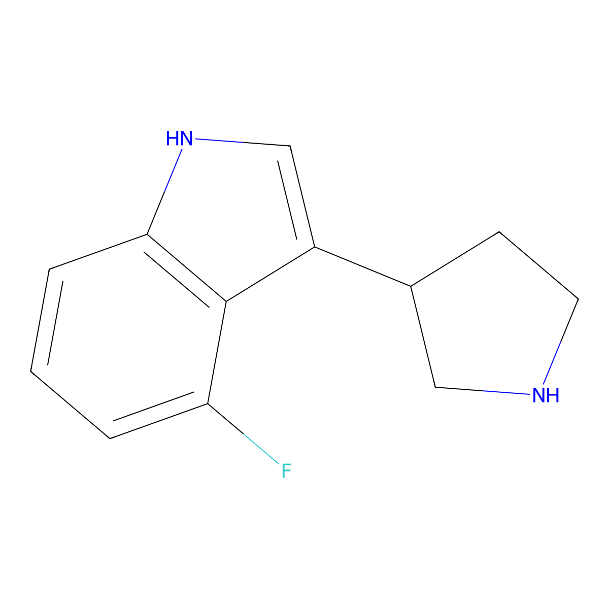 4-Fluoro-3-(pyrrolidin-3-YL)-1H-indole molecular structure, CAS 1536031-70-5