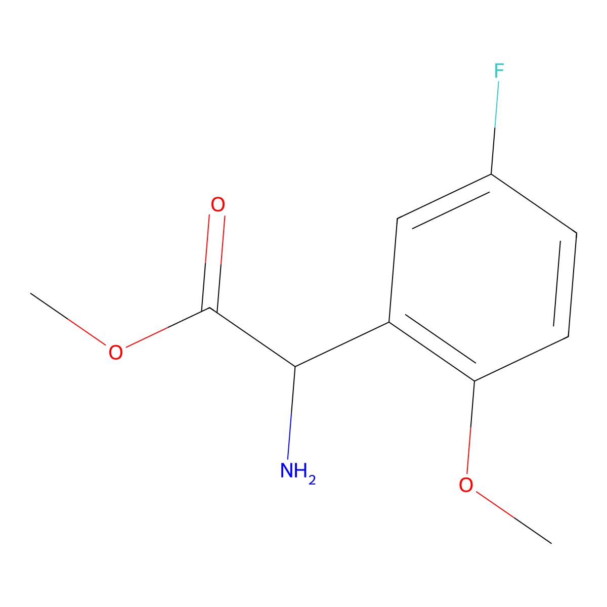 Methyl 2-amino-2-(5-fluoro-2-methoxyphenyl)acetate molecular structure, CAS 1536040-47-7