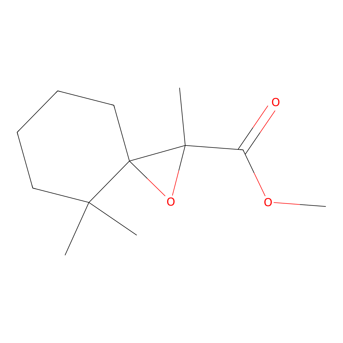 Methyl 2,4,4-trimethyl-1-oxaspiro[2.5]octane-2-carboxylate molecular structure, CAS 1536050-59-5