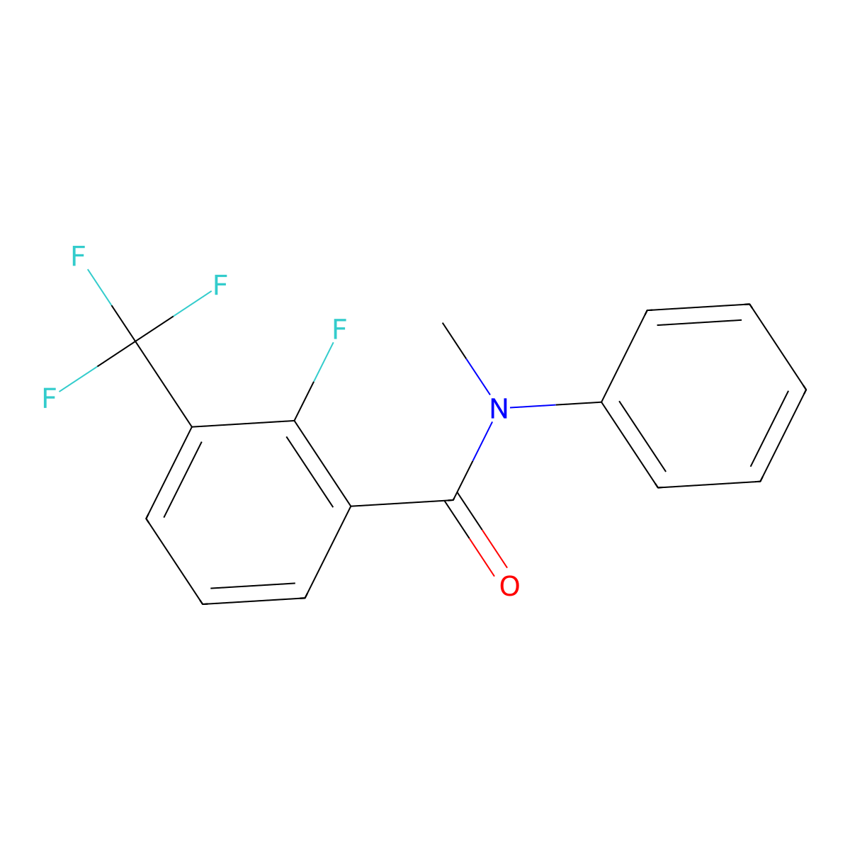 2-Fluoro-N-methyl-N-phenyl-3-(trifluoromethyl)benzamide molecular structure, CAS 1536051-51-0