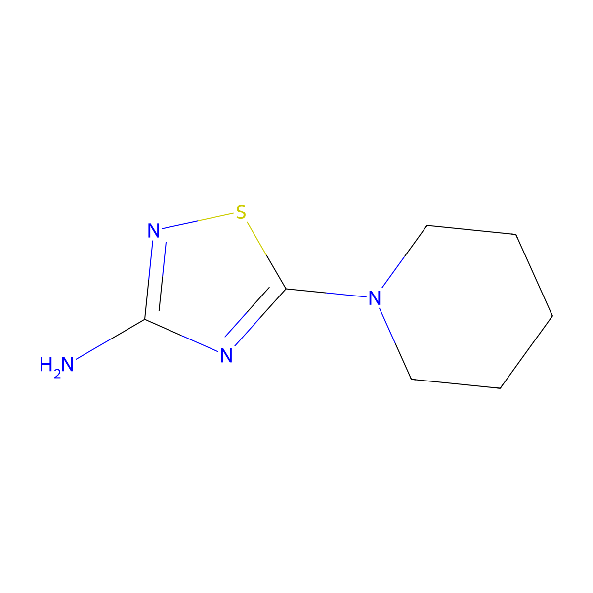 5-(Piperidin-1-yl)-1,2,4-thiadiazol-3-amine molecular structure, CAS 1536051-54-3