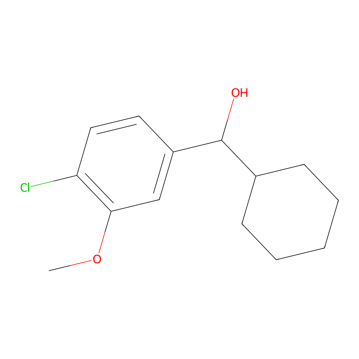 4-Chloro-alpha-cyclohexyl-3-methoxybenZenemethanol molecular structure, CAS 1536073-53-6