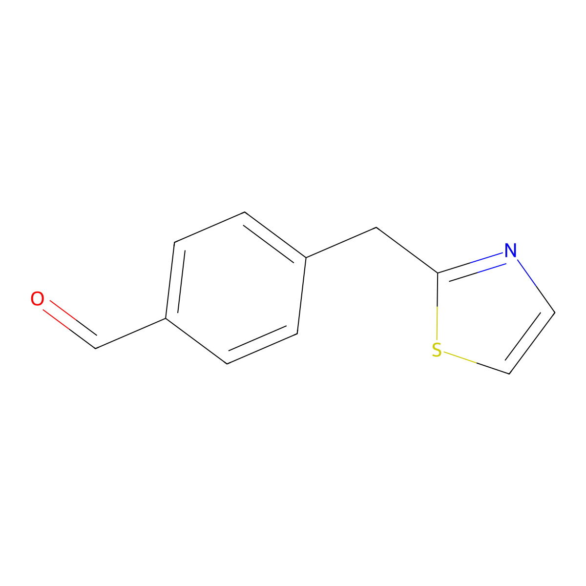 4-[(1,3-Thiazol-2-yl)methyl]benzaldehyde molecular structure, CAS 1536083-28-9