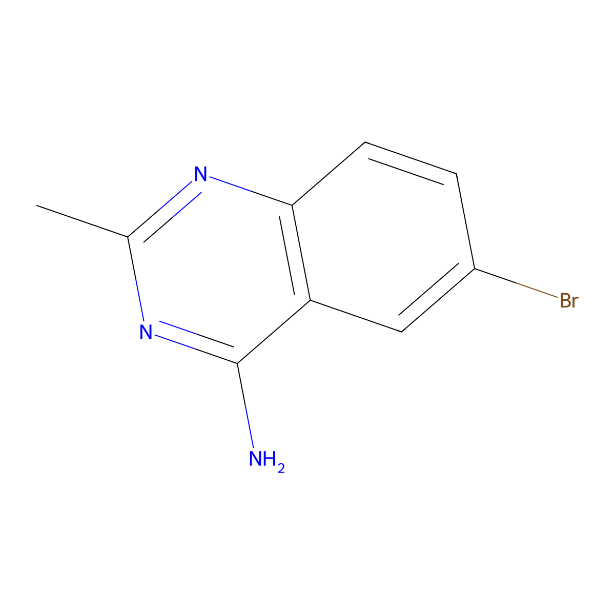 6-Bromo-2-methylquinazolin-4-amine molecular structure, CAS 1536086-83-5