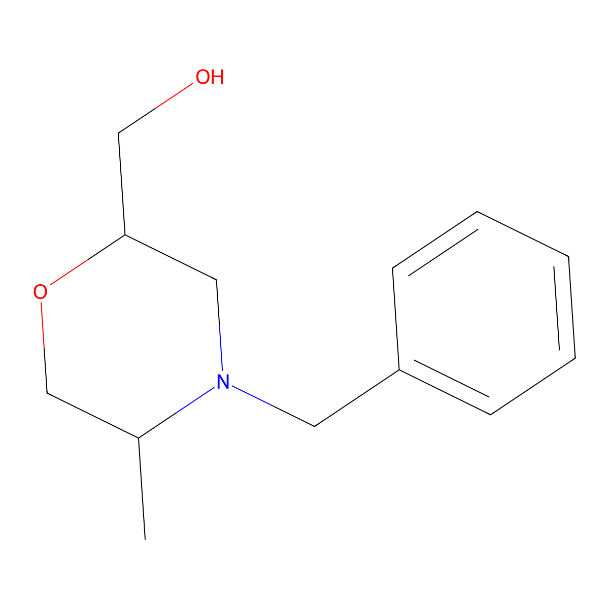 (4-Benzyl-5-methylmorpholin-2-yl)methanol molecular structure, CAS 1536090-77-3