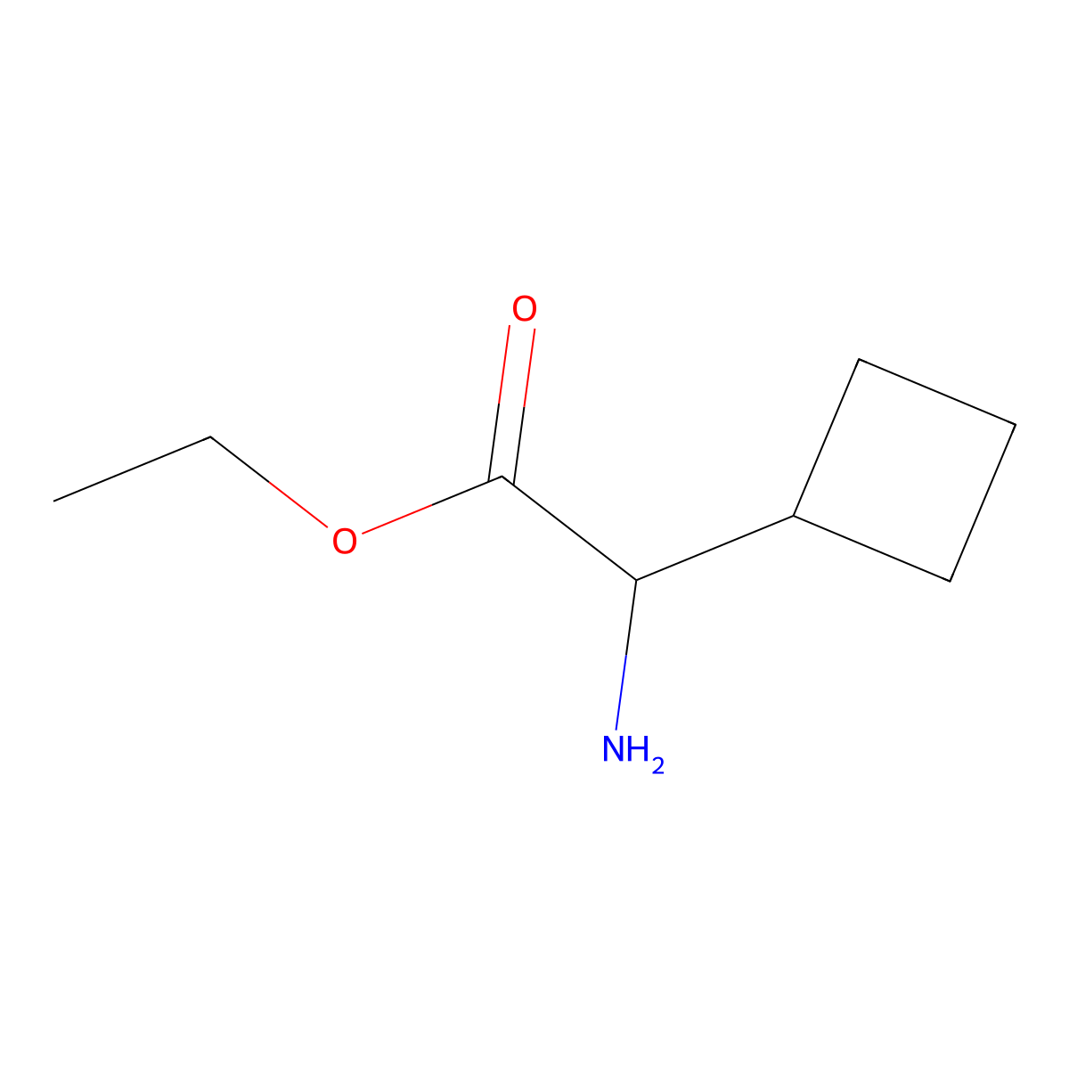 Ethyl 2-amino-2-cyclobutylacetate molecular structure, CAS 1536099-38-3