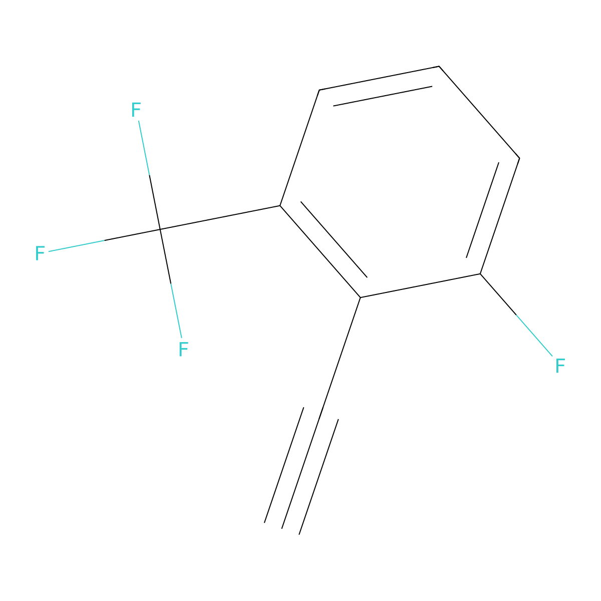 2-Ethynyl-1-fluoro-3-(trifluoromethyl)benzene molecular structure, CAS 1536101-77-5