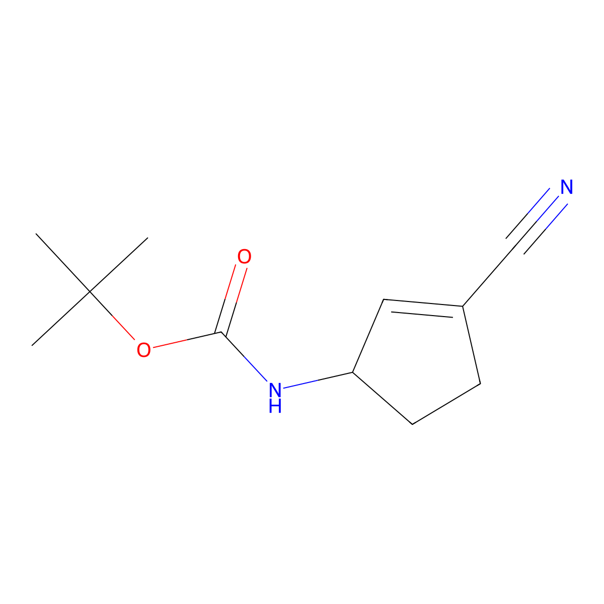 tert-butyl N-(3-cyanocyclopent-2-en-1-yl)carbamate molecular structure, CAS 1536114-87-0