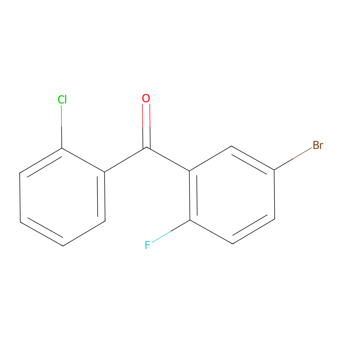 Methanone, (5-bromo-2-fluorophenyl)(2-chlorophenyl)- molecular structure, CAS 1536116-84-3