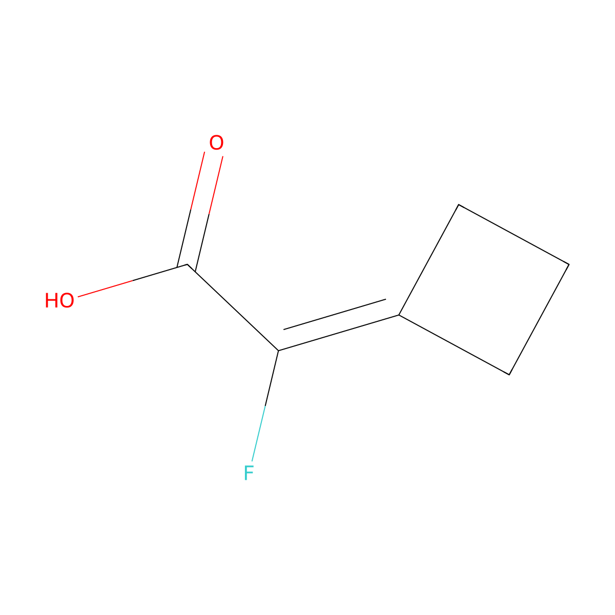 2-Cyclobutylidene-2-fluoroacetic acid molecular structure, CAS 1536129-91-5