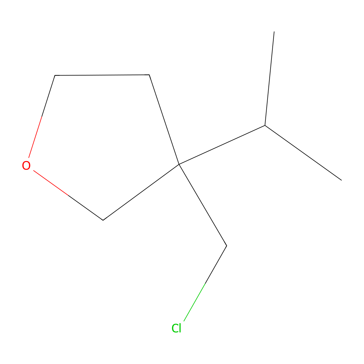 3-(Chloromethyl)-3-(propan-2-YL)oxolane molecular structure, CAS 1536130-73-0
