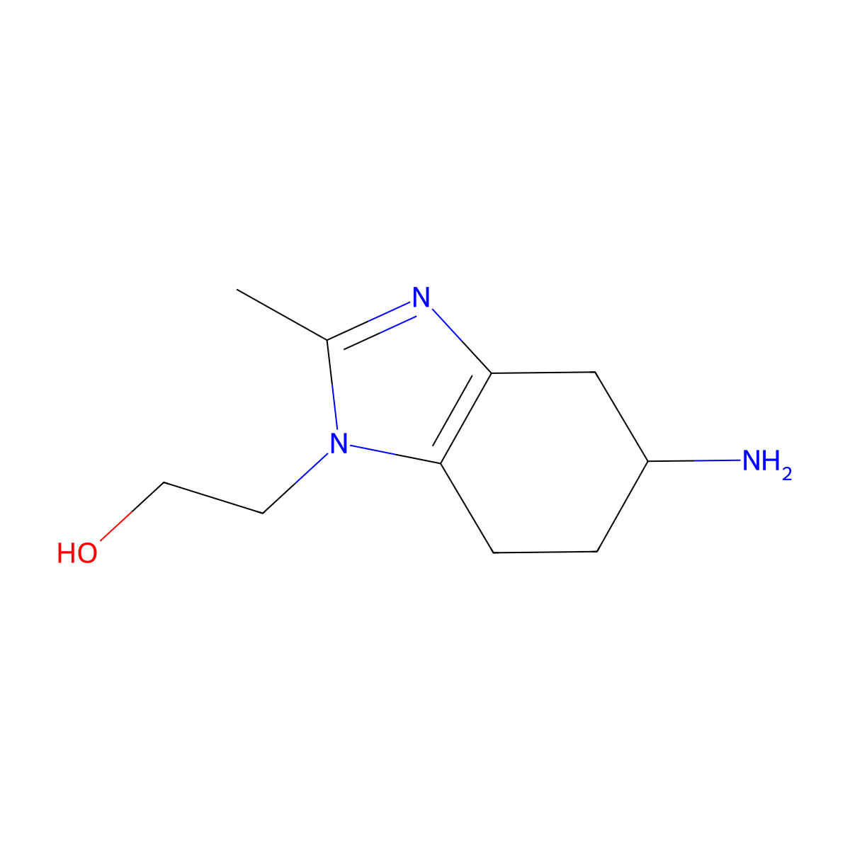2-(5-Amino-2-methyl-4,5,6,7-tetrahydro-1H-1,3-benzodiazol-1-yl)ethan-1-ol molecular structure, CAS 1536131-46-0