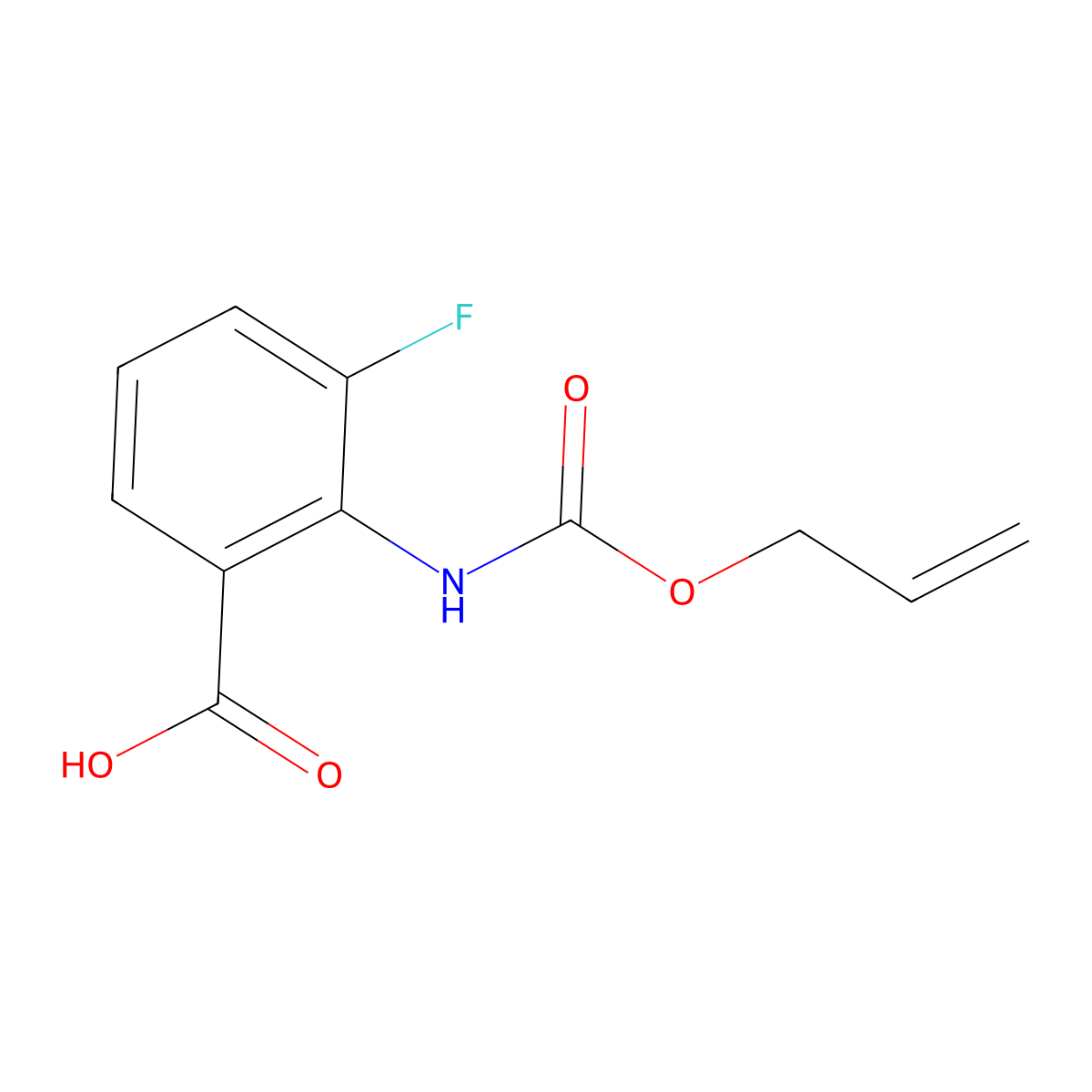 3-Fluoro-2-{[(prop-2-en-1-yloxy)carbonyl]amino}benzoic acid molecular structure, CAS 1536139-79-3