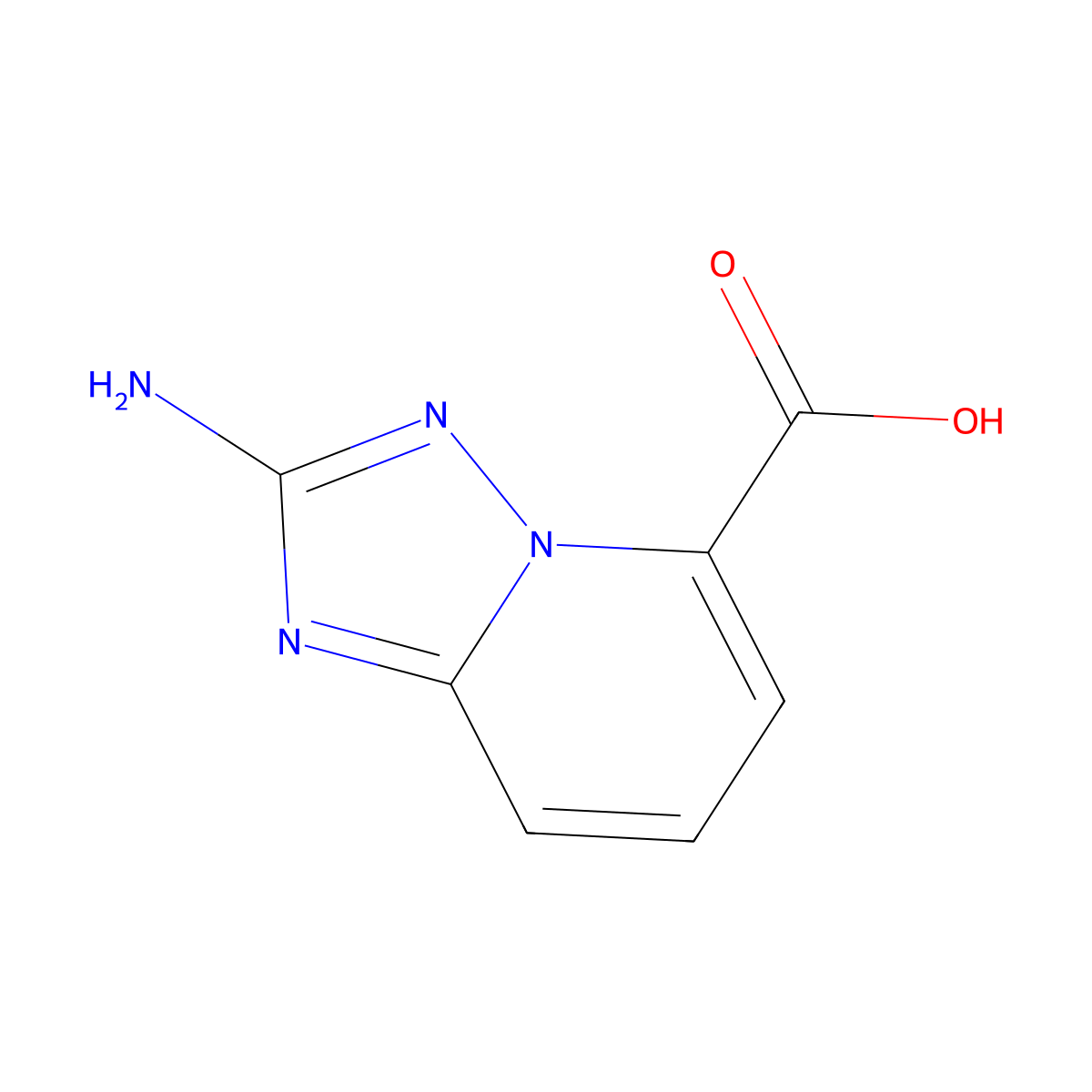 2-Amino-[1,2,4]triazolo[1,5-a]pyridine-5-carboxylic acid molecular structure, CAS 1536143-78-8