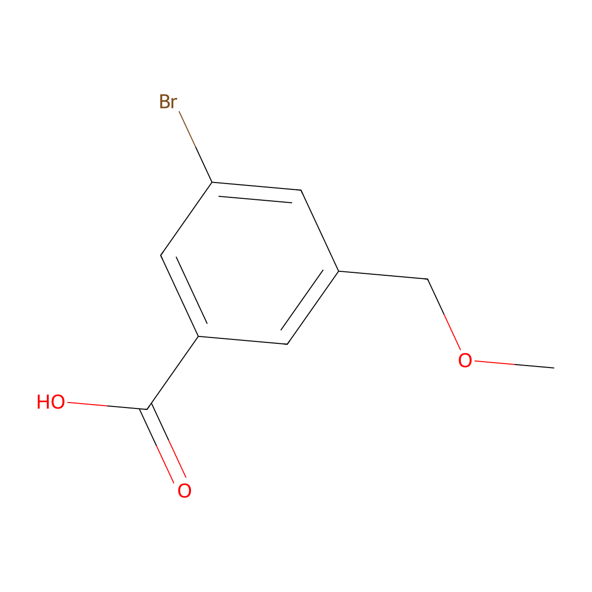 3-Bromo-5-(methoxymethyl)benzoic acid molecular structure, CAS 1536144-89-4