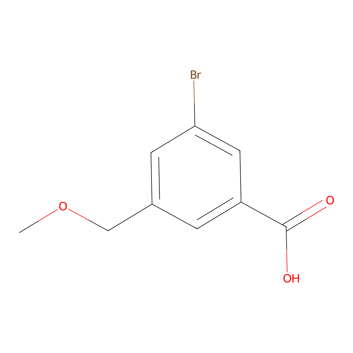 3-Bromo-5-(methoxymethyl)benzoic acid molecular structure, CAS 1536144-89-4