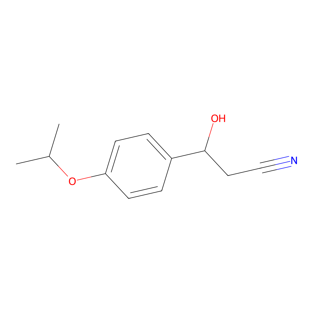 3-Hydroxy-3-(4-isopropoxyphenyl)propanenitrile molecular structure, CAS 1536145-76-2