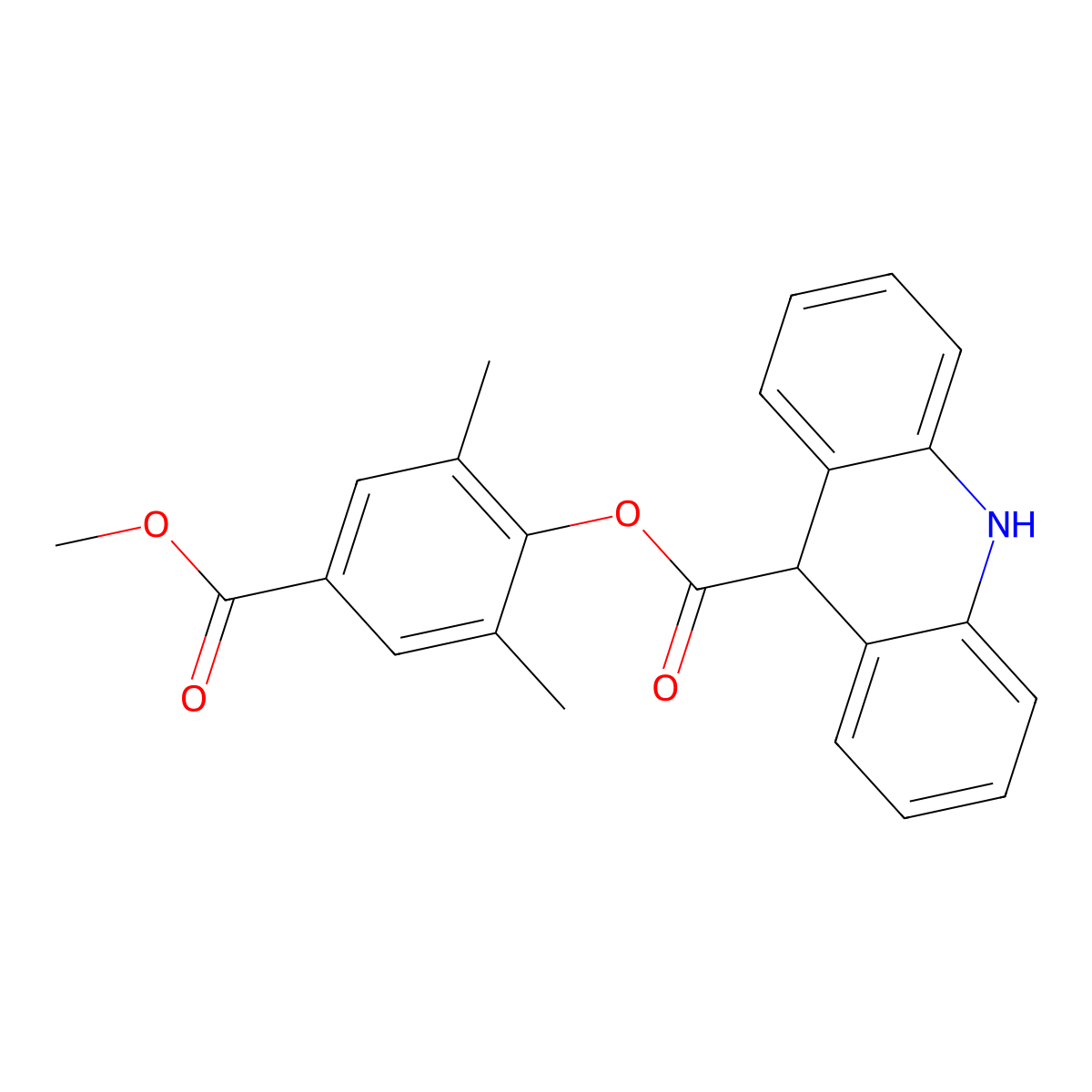(4-Methoxycarbonyl-2,6-dimethyl-phenyl) 9,10-dihydroacridine-9-carboxylate molecular structure, CAS 1536146-87-8