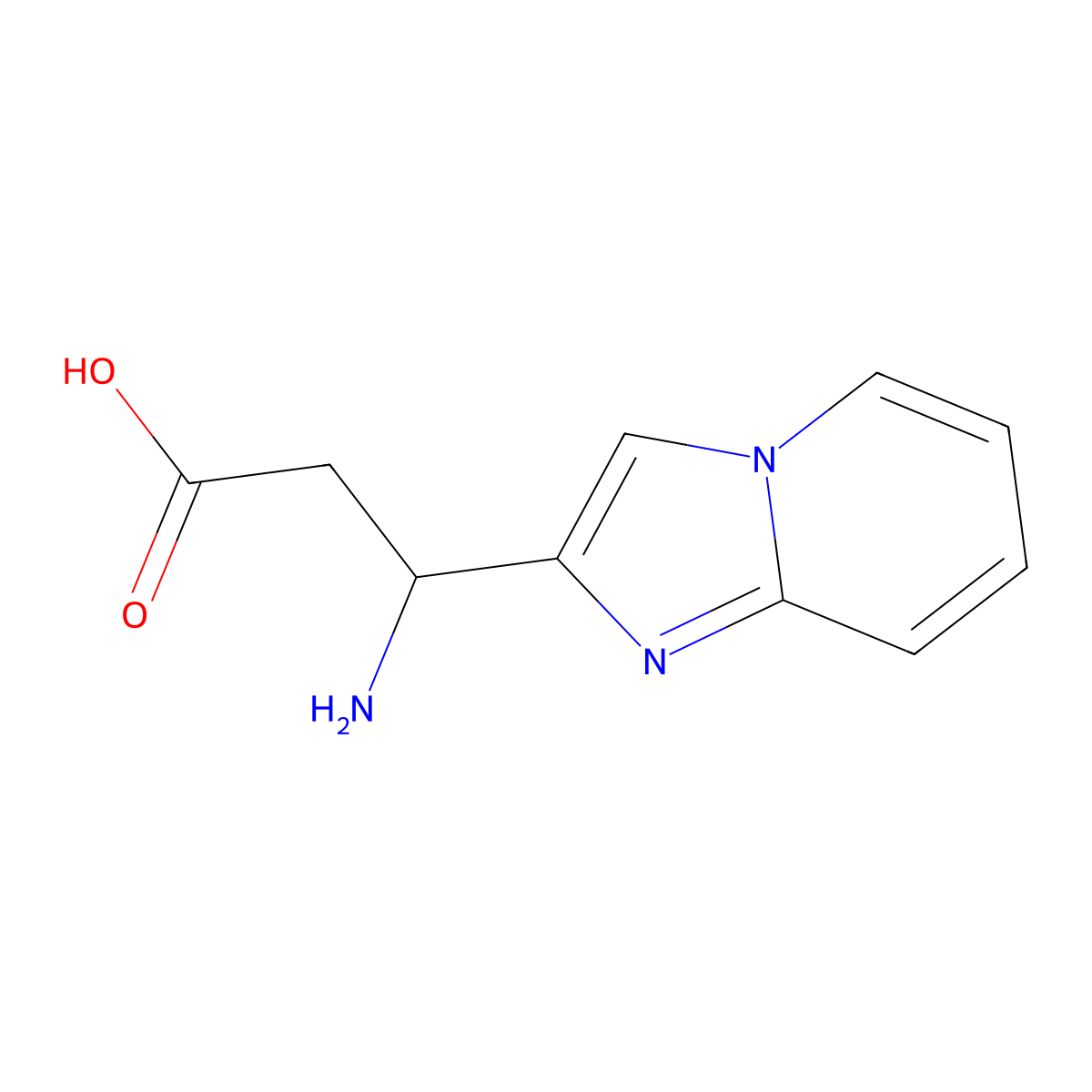 3-Amino-3-(imidazo[1,2-a]pyridin-2-yl)propanoic acid molecular structure, CAS 1536154-98-9