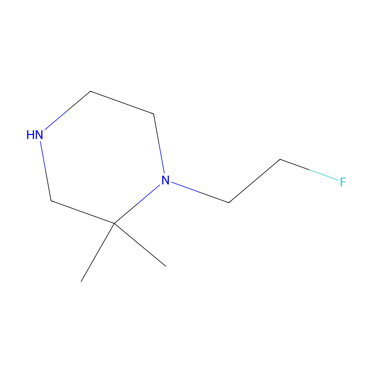 1-(2-Fluoroethyl)-2,2-dimethylpiperazine molecular structure, CAS 1536161-42-8