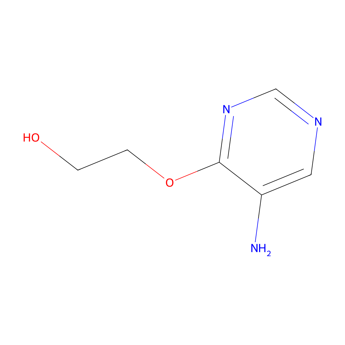 2-[(5-Aminopyrimidin-4-yl)oxy]ethan-1-ol molecular structure, CAS 1536168-13-4