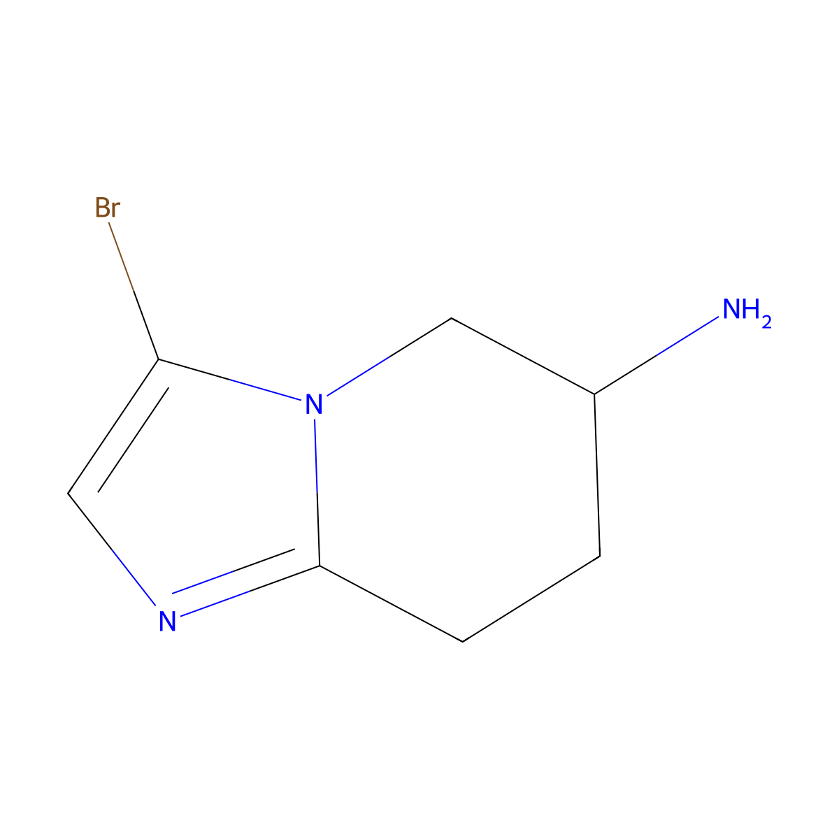 3-bromo-5H,6H,7H,8H-imidazo[1,2-a]pyridin-6-amine molecular structure, CAS 1536180-99-0