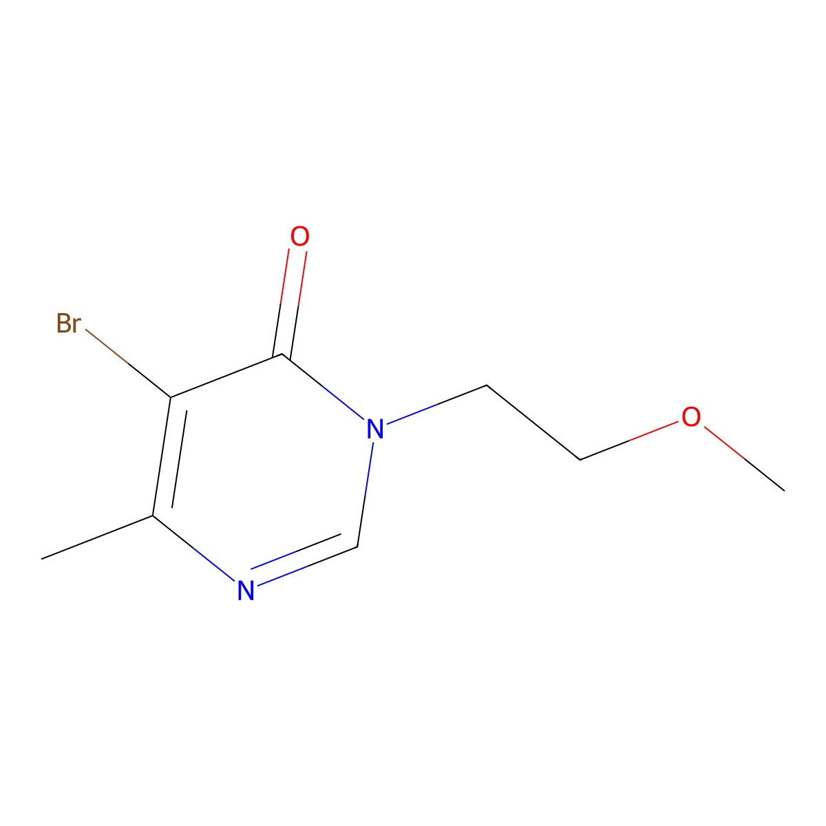 5-Bromo-3-(2-methoxyethyl)-6-methyl-3,4-dihydropyrimidin-4-one molecular structure, CAS 1536186-99-8