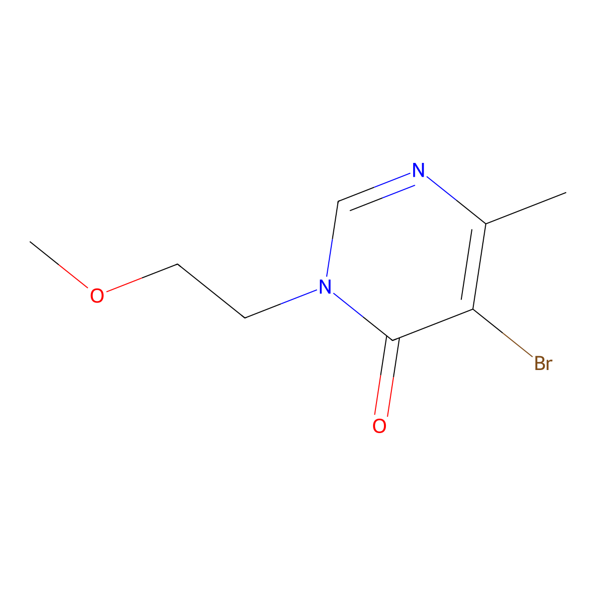 5-Bromo-3-(2-methoxyethyl)-6-methyl-3,4-dihydropyrimidin-4-one molecular structure, CAS 1536186-99-8
