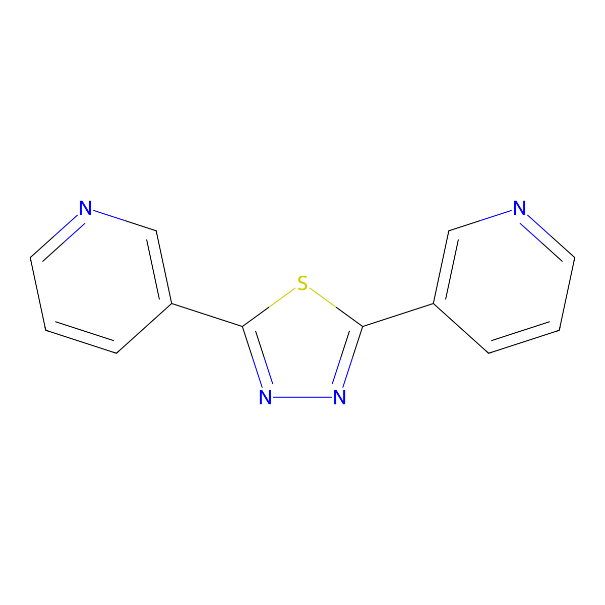 2,5-Di(pyridin-3-yl)-1,3,4-thiadiazole molecular structure, CAS 15362-52-4