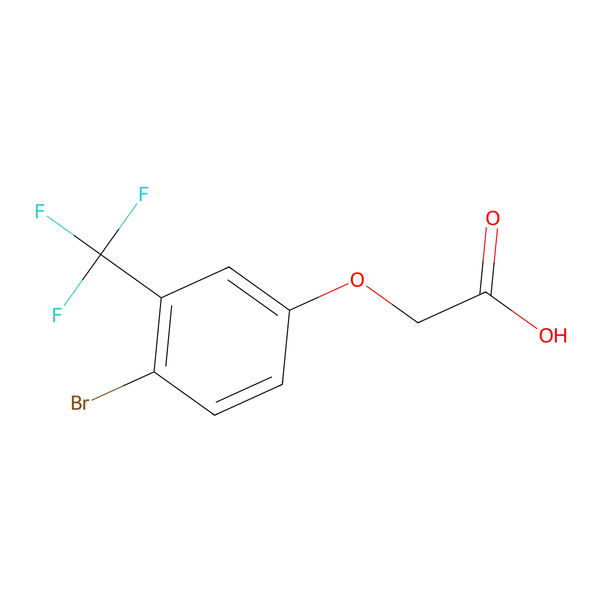 2-[4-Bromo-3-(trifluoromethyl)phenoxy]acetic acid molecular structure, CAS 1536204-48-4