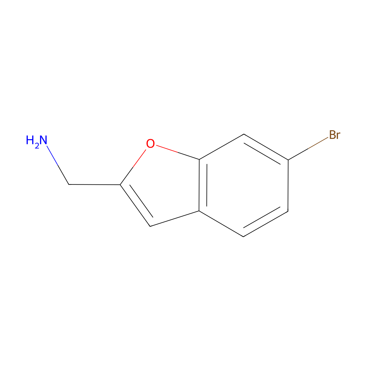 1-(6-Bromo-1-benzofuran-2-yl)methanamine molecular structure, CAS 1536205-32-9