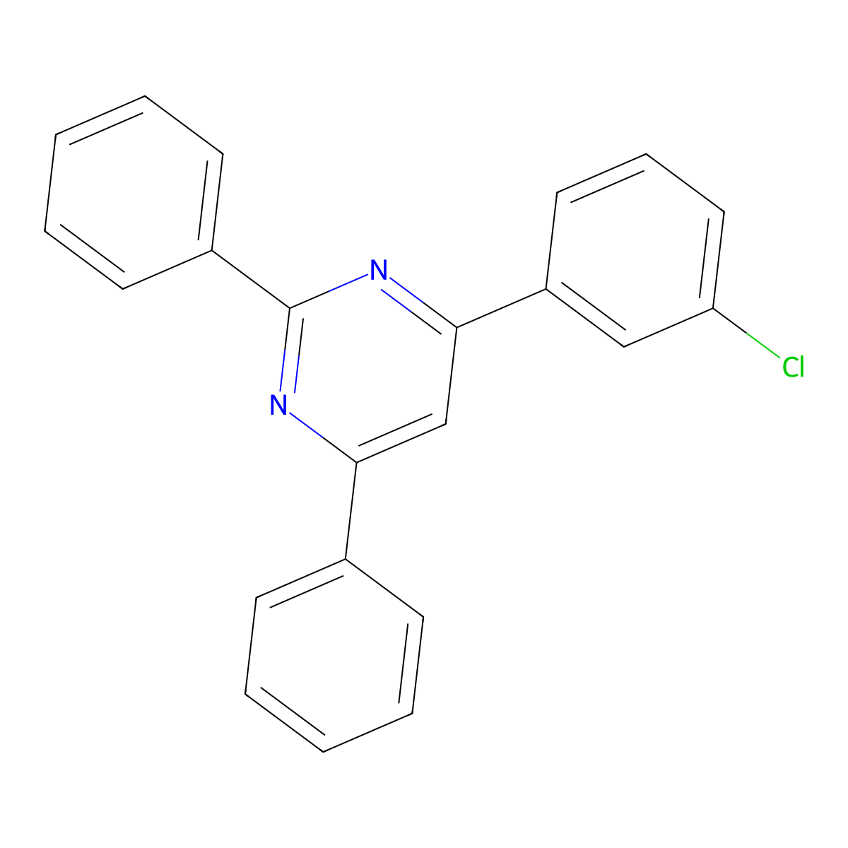 4-(3-Chlorophenyl)-2,6-diphenylpyrimidine molecular structure, CAS 1536209-87-6