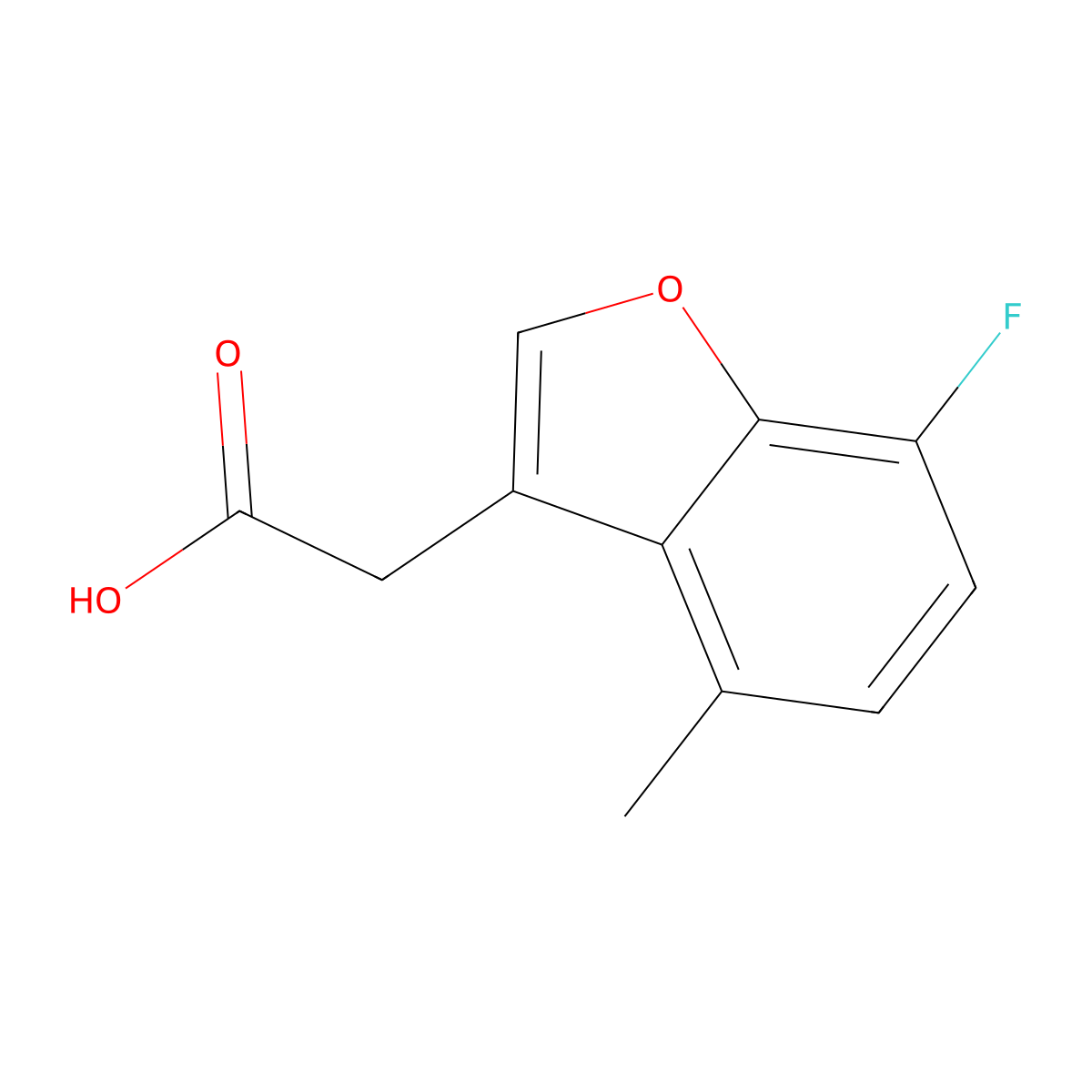 2-(7-Fluoro-4-methyl-1-benzofuran-3-yl)acetic acid molecular structure, CAS 1536213-22-5