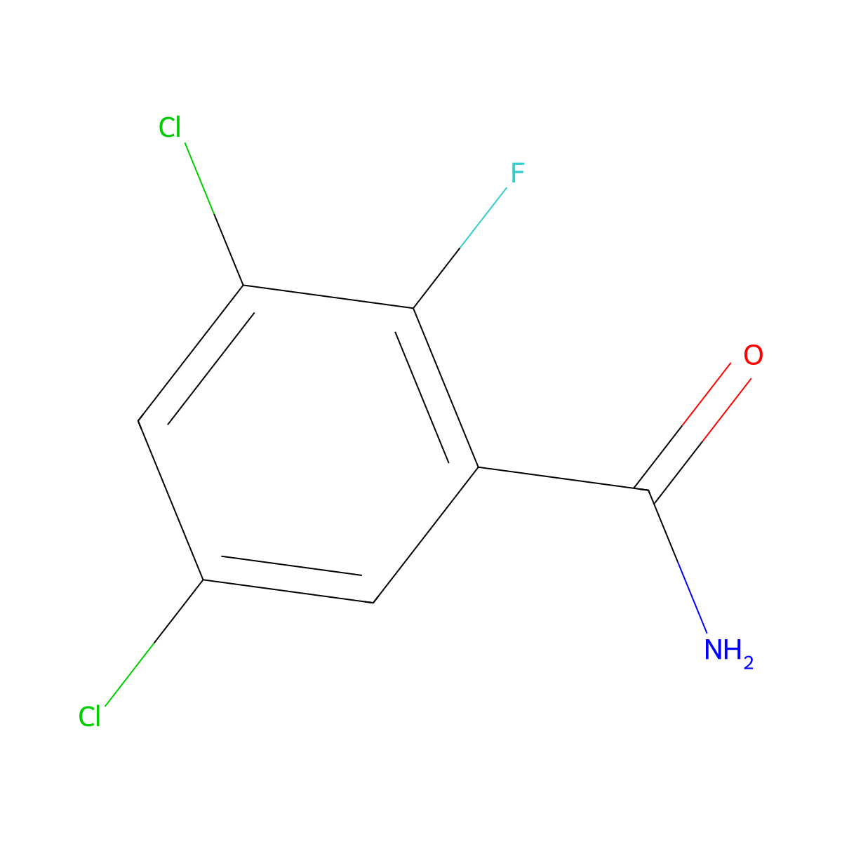 3,5-Dichloro-2-fluorobenzamide molecular structure, CAS 1536221-17-6