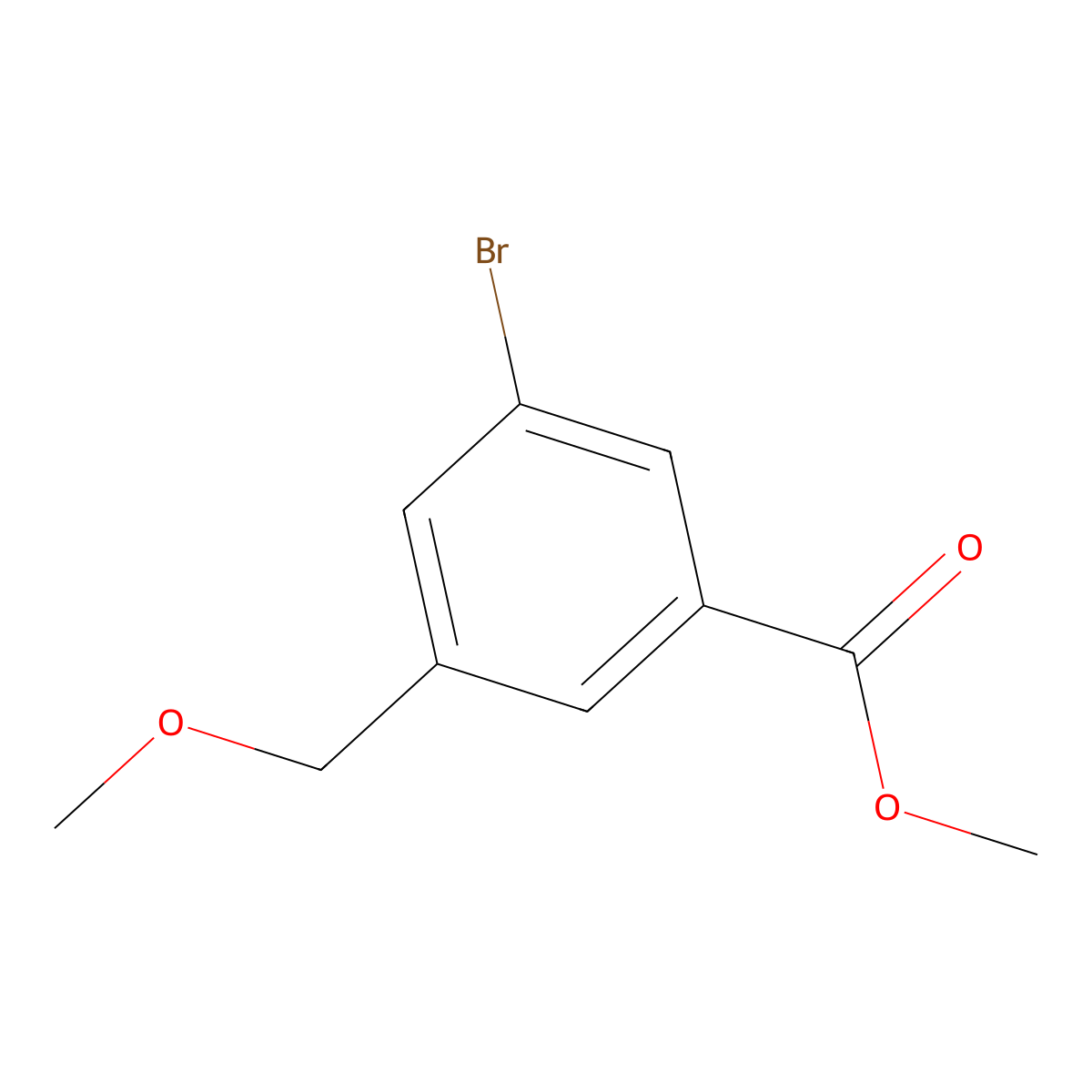 Methyl 3-bromo-5-(methoxymethyl)benzoate molecular structure, CAS 1536222-27-1