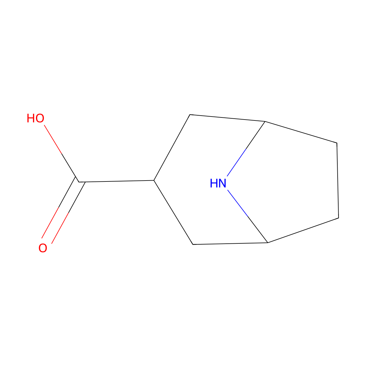 8-Azabicyclo[3.2.1]octane-3-carboxylic acid molecular structure, CAS 1536225-85-0