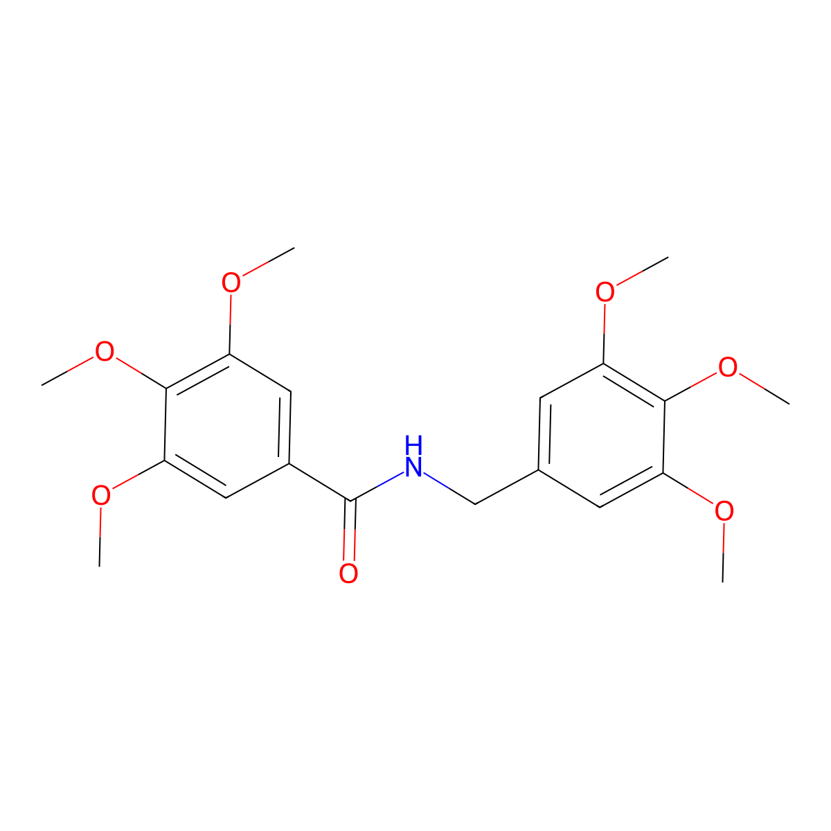 3,4,5-trimethoxy-N-(3,4,5-trimethoxybenzyl)benzamide molecular structure, CAS 153623-04-2