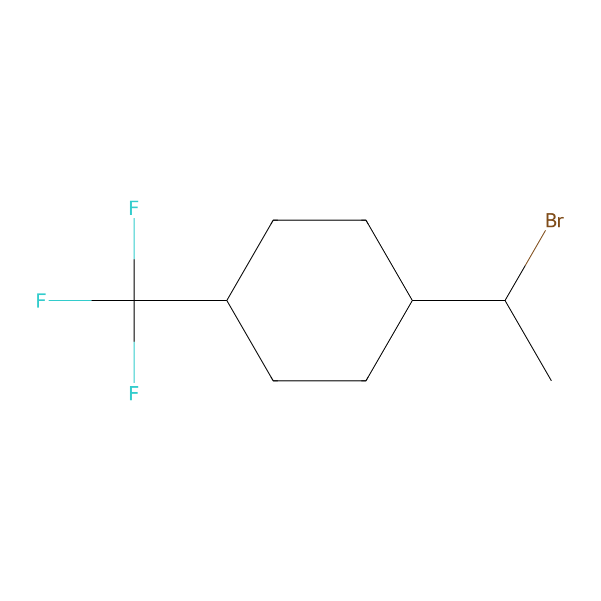 1-(1-Bromoethyl)-4-(trifluoromethyl)cyclohexane molecular structure, CAS 1536230-12-2