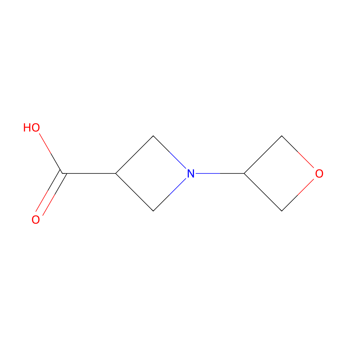1-(Oxetan-3-yl)azetidine-3-carboxylic acid molecular structure, CAS 1536232-08-2