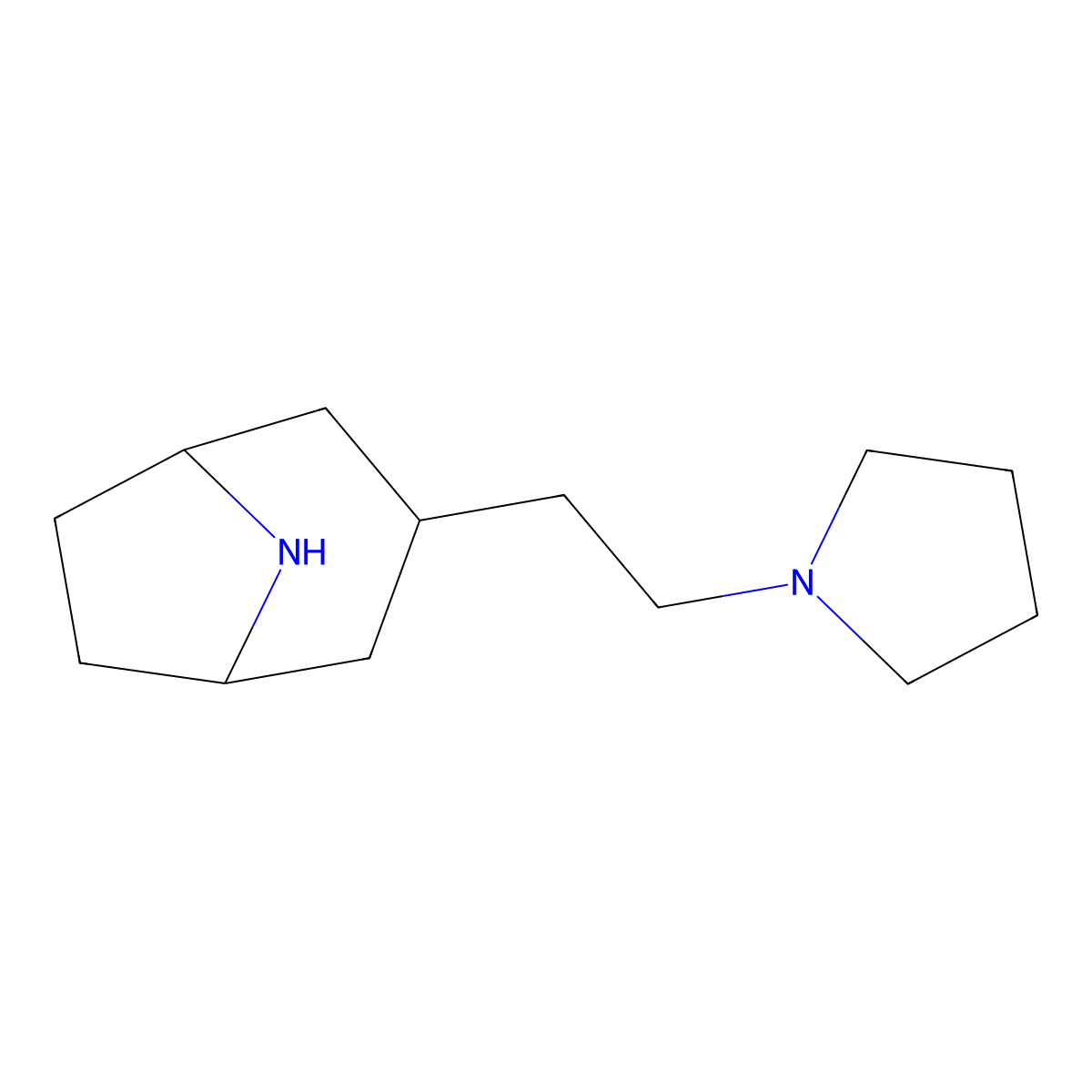 3-[2-(Pyrrolidin-1-yl)ethyl]-8-azabicyclo[3.2.1]octane molecular structure, CAS 1536239-82-3
