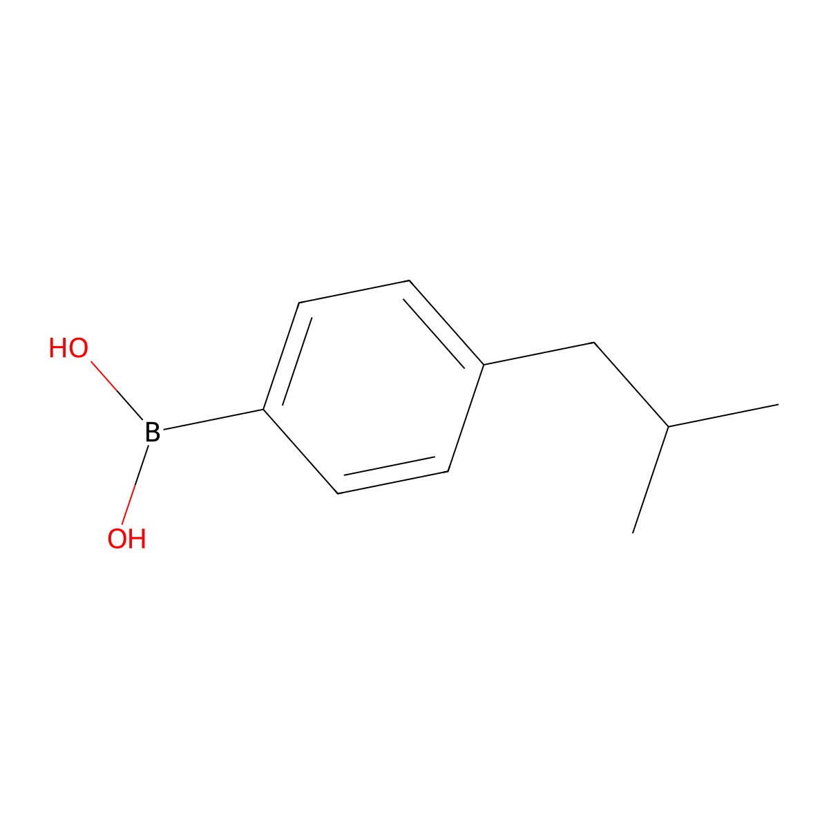 (4-Isobutylphenyl)boronic acid molecular structure, CAS 153624-38-5